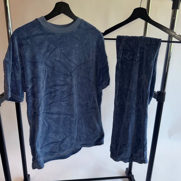 XS Gender Neutral Human Nation Velour Tracksuit, Blue - Picture 2 of 5